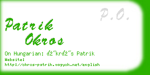 patrik okros business card